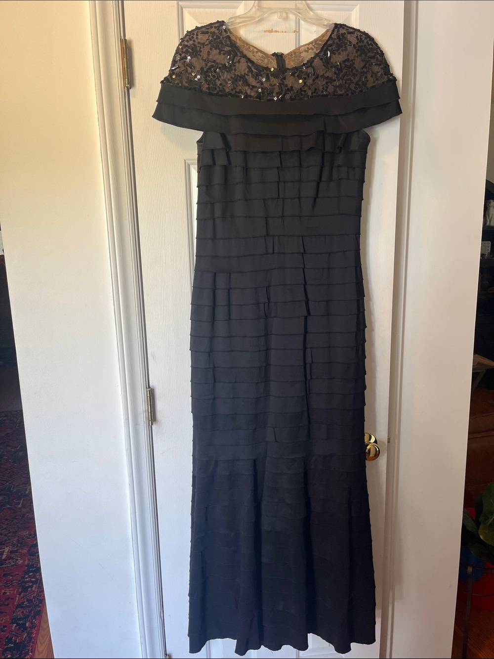 TADASHI COLLECTION Tiered ruffle Evening Gown Dress 10